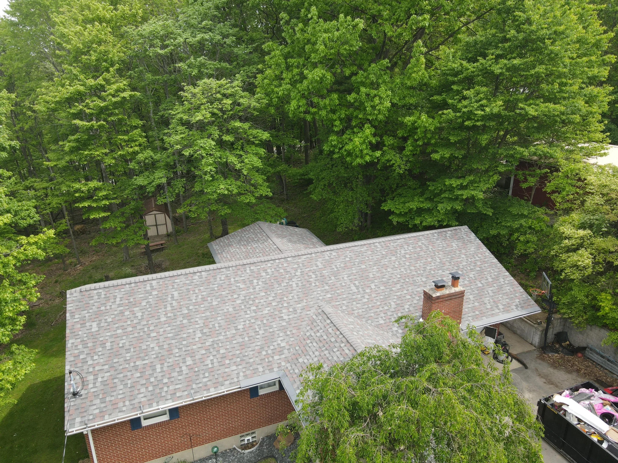 Roofing crew working on Pittsburgh home